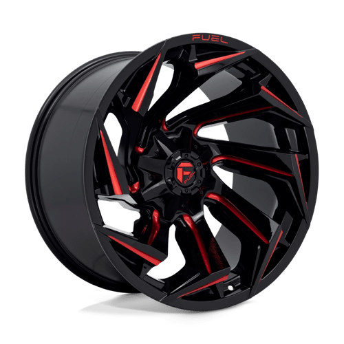 Fuel 1PC D755 REACTION GLOSS BLACK MILLED WITH RED TINT 22X12