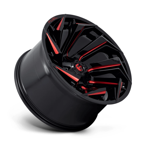 Fuel 1PC D755 REACTION GLOSS BLACK MILLED WITH RED TINT 22X12