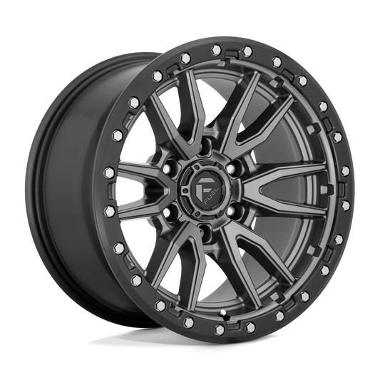 Fuel 1PC D680 REBEL MATTE GUN METAL BLACK BEAD RING 22X9