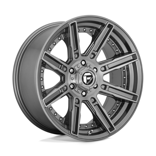 Fuel 1PC D710 ROGUE PLATINUM BRUSHED GUN METAL TINTED CLEAR 20X10