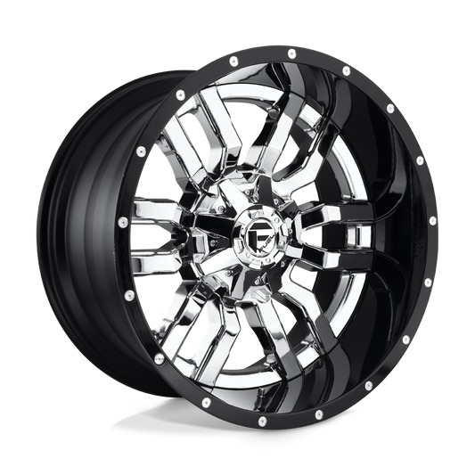 Fuel 2PC D270 SLEDGE CHROME PLATED GLOSS BLACK LIP 20X10