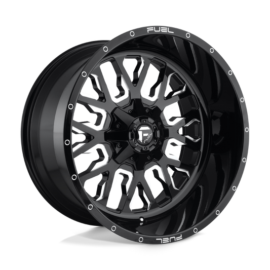 Fuel 1PC D611 STROKE GLOSS BLACK MILLED 22X10