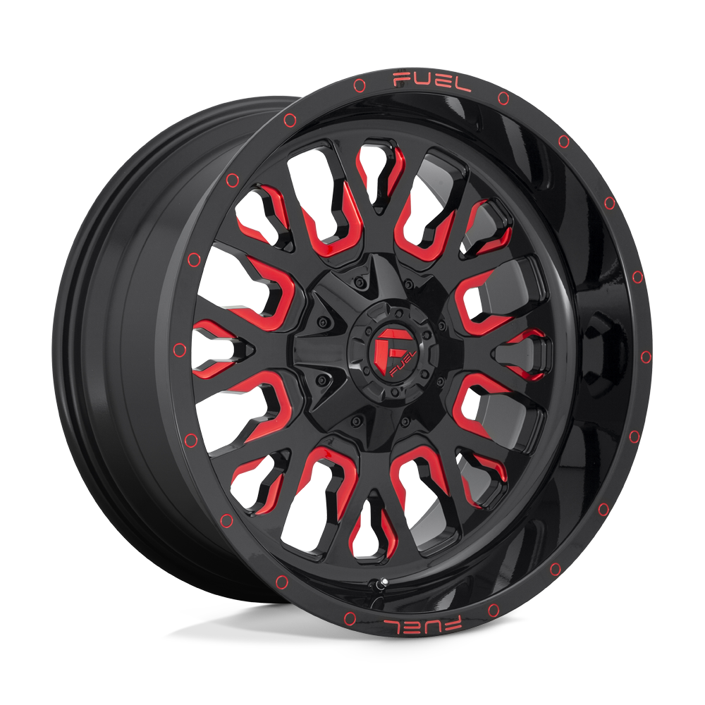 Fuel 1PC D612 STROKE GLOSS BLACK RED TINTED CLEAR 20X10