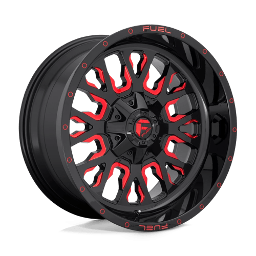 Fuel 1PC D612 STROKE GLOSS BLACK RED TINTED CLEAR 20X10