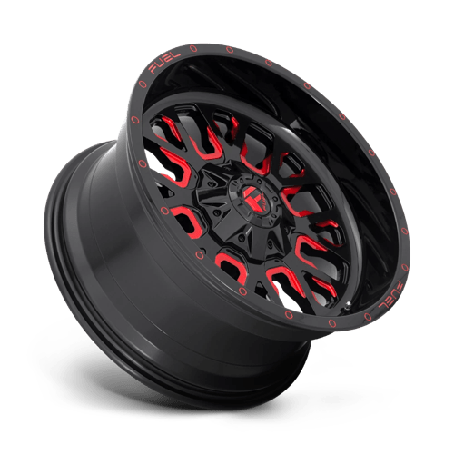 Fuel 1PC D612 STROKE GLOSS BLACK RED TINTED CLEAR 20X10