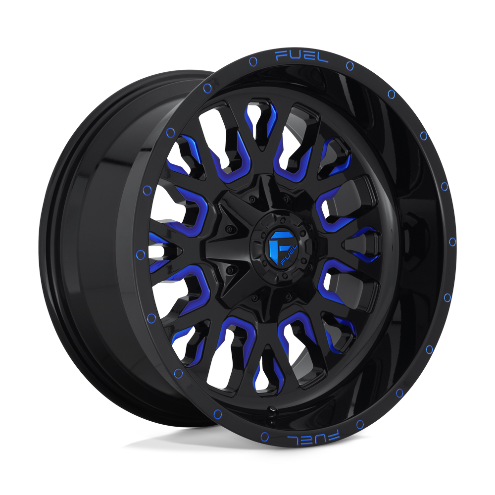 Fuel 1PC D645 STROKE GLOSS BLACK BLUE TINTED CLEAR 20X10
