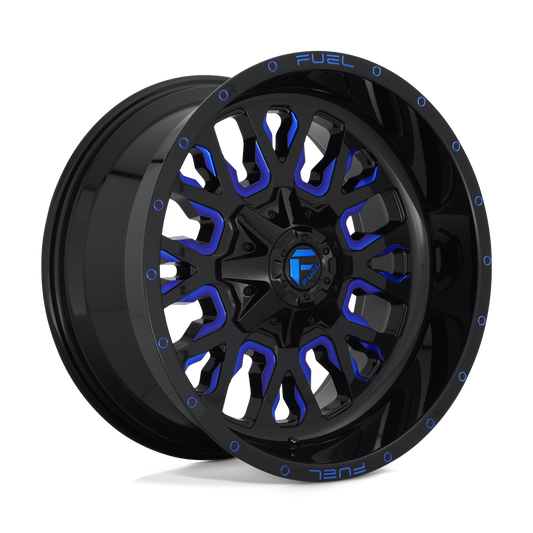 Fuel 1PC D645 STROKE GLOSS BLACK BLUE TINTED CLEAR 18X9