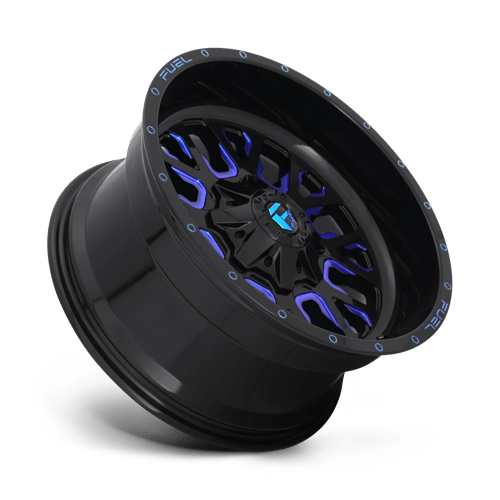 Fuel 1PC D645 STROKE GLOSS BLACK BLUE TINTED CLEAR 17X9