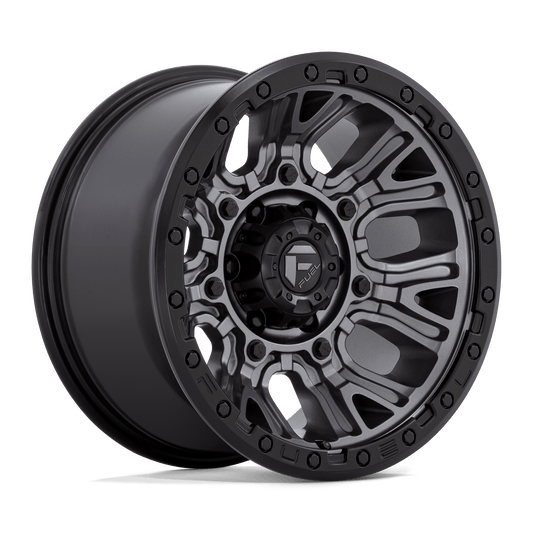 Fuel 1PC D825 TRACTION MATTE GUNMETAL WITH BLACK RING 17X9