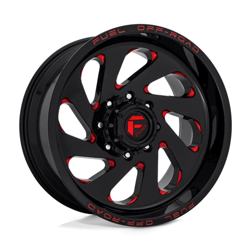 Fuel 1PC D638 VORTEX GLOSS BLACK RED TINTED CLEAR 20X12