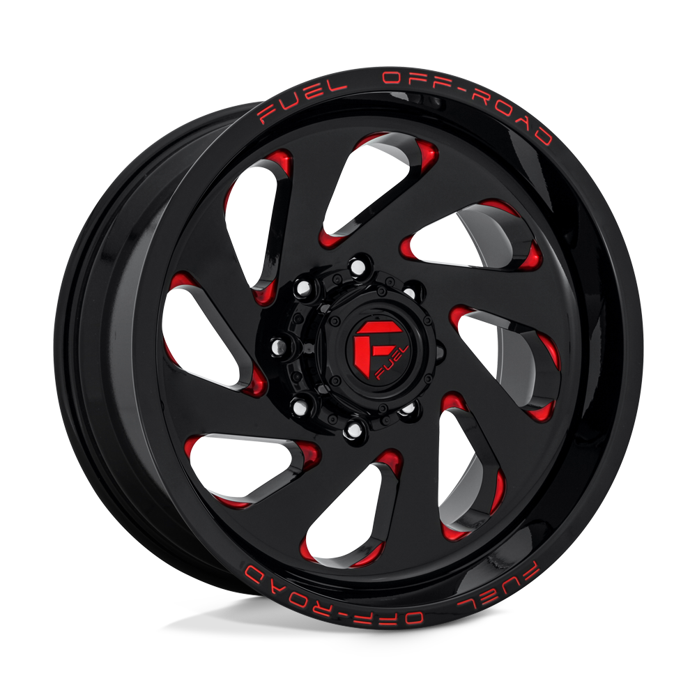 Fuel 1PC D638 VORTEX GLOSS BLACK RED TINTED CLEAR 20X12