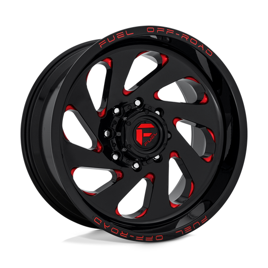 Fuel 1PC D638 VORTEX GLOSS BLACK RED TINTED CLEAR 20X12