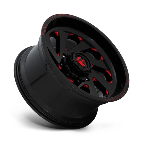 Fuel 1PC D638 VORTEX GLOSS BLACK RED TINTED CLEAR 20X12