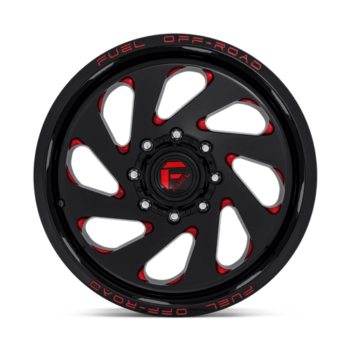 Fuel 1PC D638 VORTEX GLOSS BLACK RED TINTED CLEAR 20X12